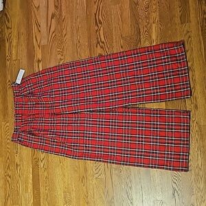 Red Plaid Wide Leg pants